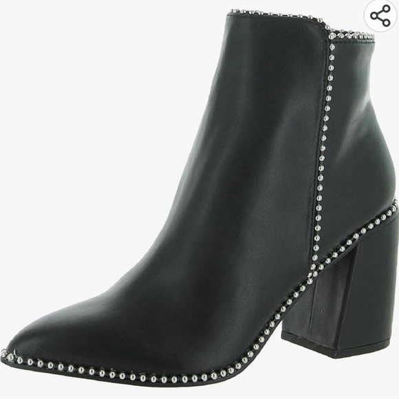 {Steve Madden} NIB Black Jinxed Embellished Pointed Toe Ankle Boots - size 10 - Picture 2 of 9